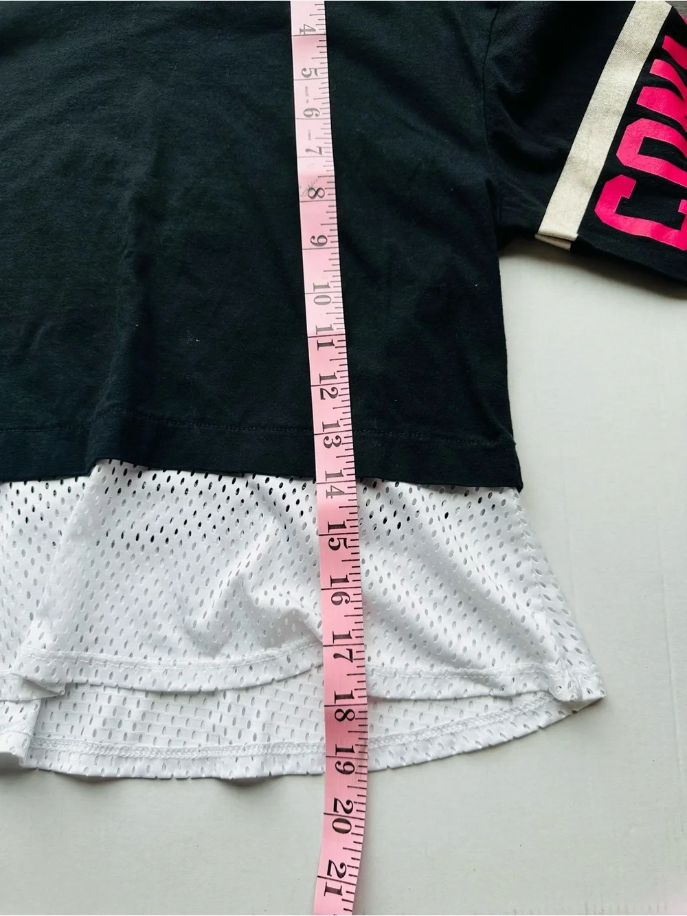 Converse Girls Layered Tee Black Hot Pink Logo Kids Medium 10-12 Y2K Skater
